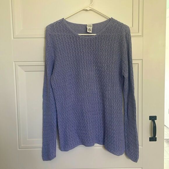 Eileen Fisher Periwinkle Blue Linen Sweater - Picture 1 of 4